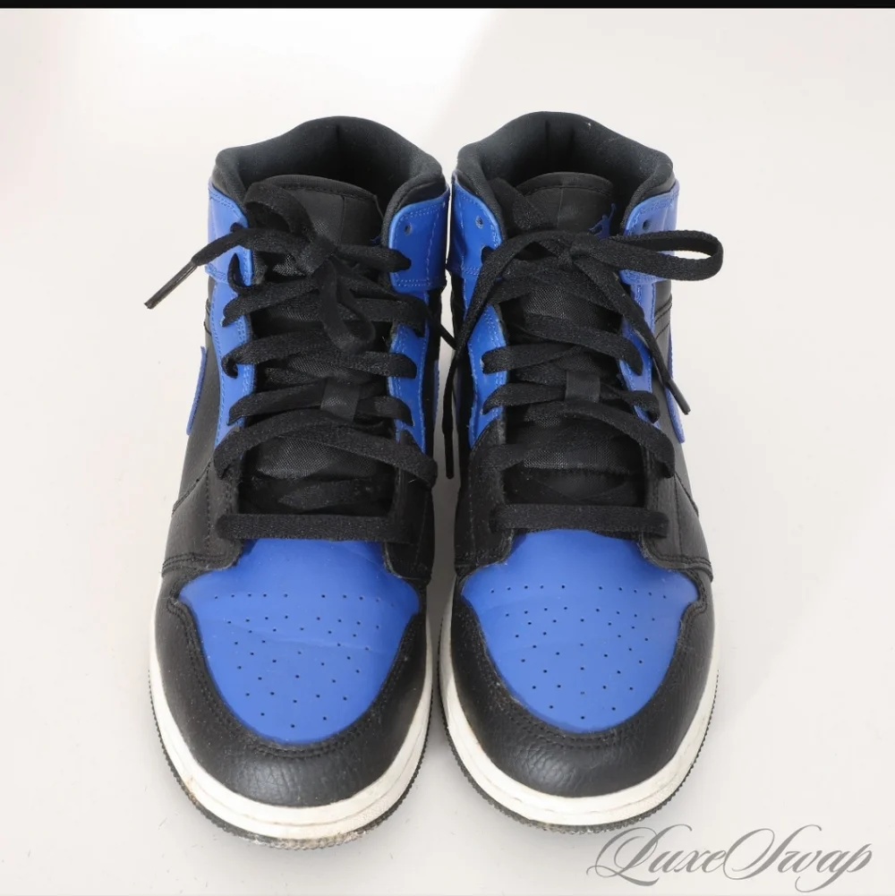 Nike Air Jordan 1 Mid Hyper Royal 555725-077 With Box, Mens Size 7
